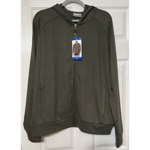 32 Degrees Heat NWT Sz L Men's Full Zip‎ Basic Warm Hoodie Jacket, Olive Green
